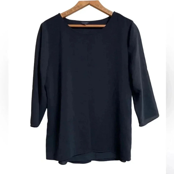Ann Taylor Black Split Back Blouse with Sheer Sleeves Size Small - Picture 1 of 11